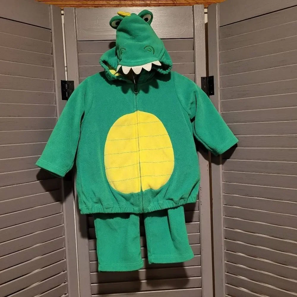Carter's Kids Green & Yellow Crocodile Jacket & Pants Set Size 12 Months